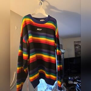 Men's Rainbow Striped Sweater Size M